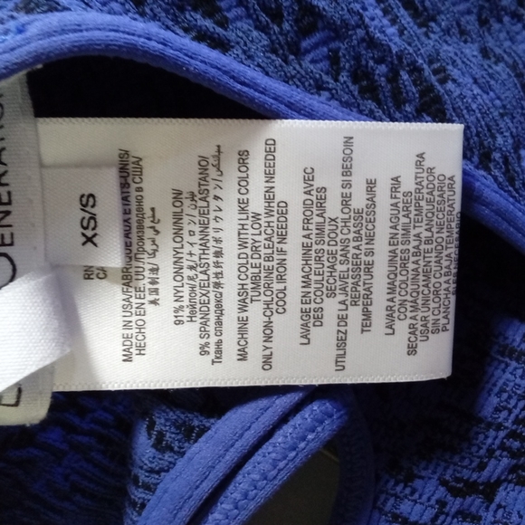 BCBGeneration Cut Out One Sleeve Blue with Black Dress - Picture 5 of 5